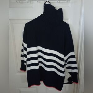 Blue Mersea Sweater with white stripes